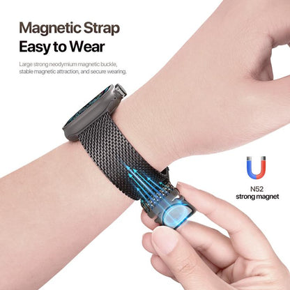 For Apple Watch 46mm / 49mm / 45mm / 44mm DUX DUCIS Milanese Air Series Stainless Steel Magnetic Watch Strap(Gun Grey) - Watch Bands by DUX DUCIS | Online Shopping UK | buy2fix