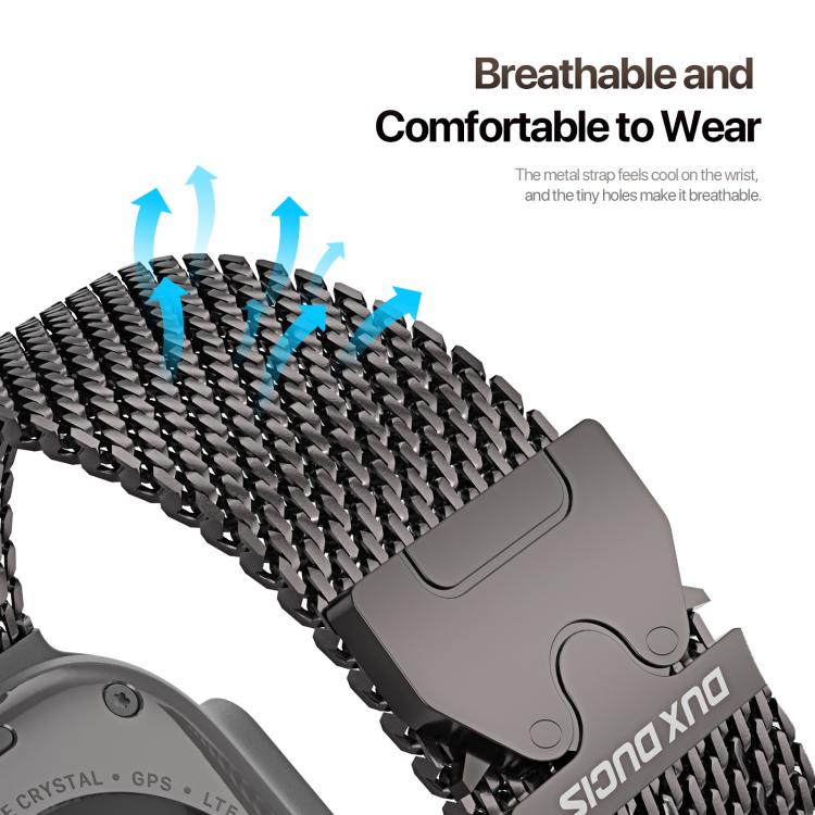 For Apple Watch 46mm / 49mm / 45mm / 44mm DUX DUCIS Milanese Air Series Stainless Steel Magnetic Watch Strap(Gun Grey) - Watch Bands by DUX DUCIS | Online Shopping UK | buy2fix