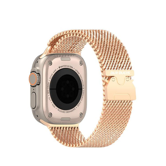 For Apple Watch 46mm / 49mm / 45mm / 44mm DUX DUCIS Milanese Air Series Stainless Steel Magnetic Watch Strap(Rose Gold) - Watch Bands by DUX DUCIS | Online Shopping UK | buy2fix