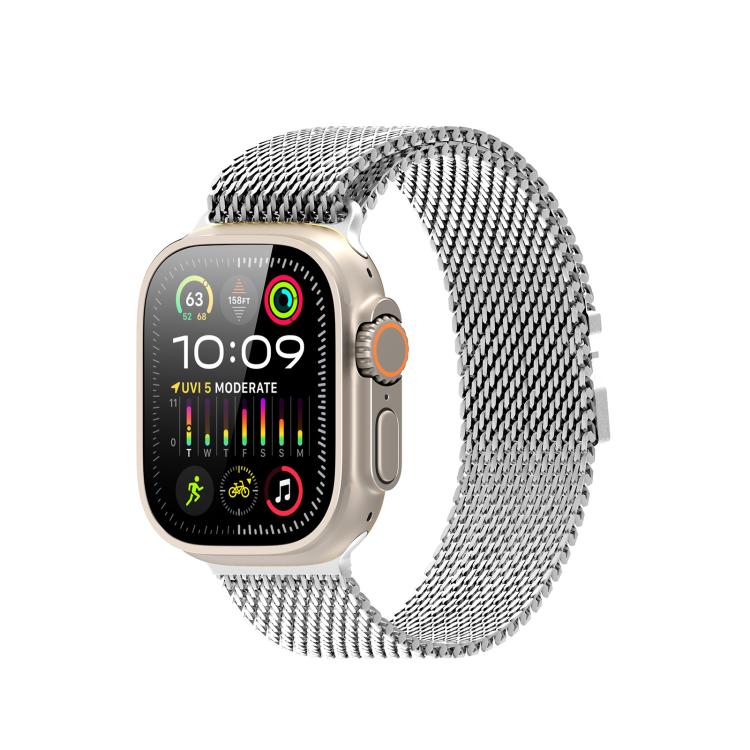 For Apple Watch 46mm / 49mm / 45mm / 44mm DUX DUCIS Milanese Air Series Stainless Steel Magnetic Watch Strap(Silver) - Watch Bands by DUX DUCIS | Online Shopping UK | buy2fix