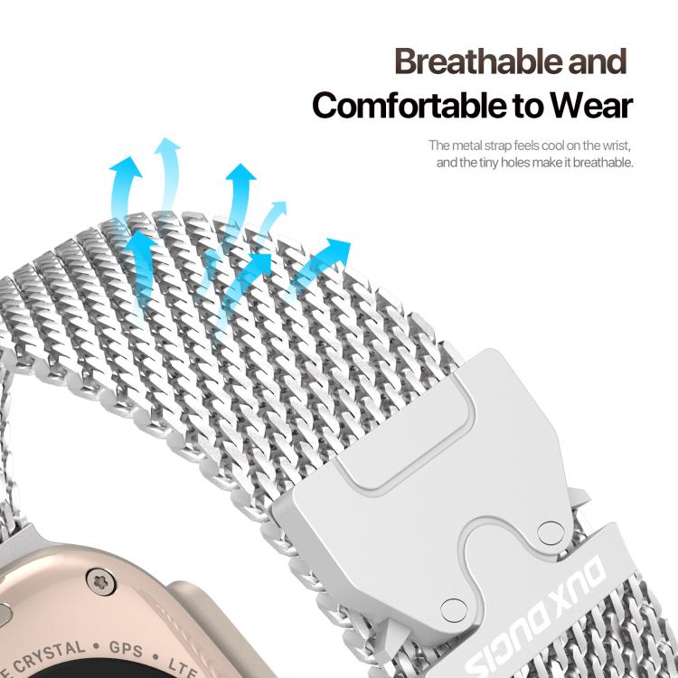 For Apple Watch 46mm / 49mm / 45mm / 44mm DUX DUCIS Milanese Air Series Stainless Steel Magnetic Watch Strap(Silver) - Watch Bands by DUX DUCIS | Online Shopping UK | buy2fix