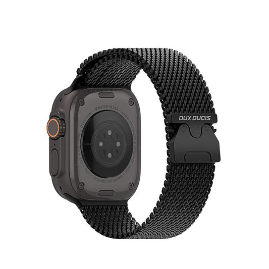 For Apple Watch 42mm / 41mm / 40mm / 38mm DUX DUCIS Milanese Air Series Stainless Steel Magnetic Watch Strap(Black) - Watch Bands by DUX DUCIS | Online Shopping UK | buy2fix