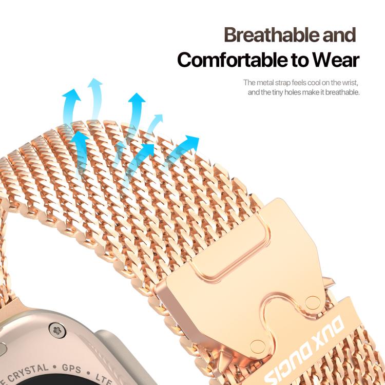 For Apple Watch 42mm / 41mm / 40mm / 38mm DUX DUCIS Milanese Air Series Stainless Steel Magnetic Watch Strap(Rose Gold) - Watch Bands by DUX DUCIS | Online Shopping UK | buy2fix