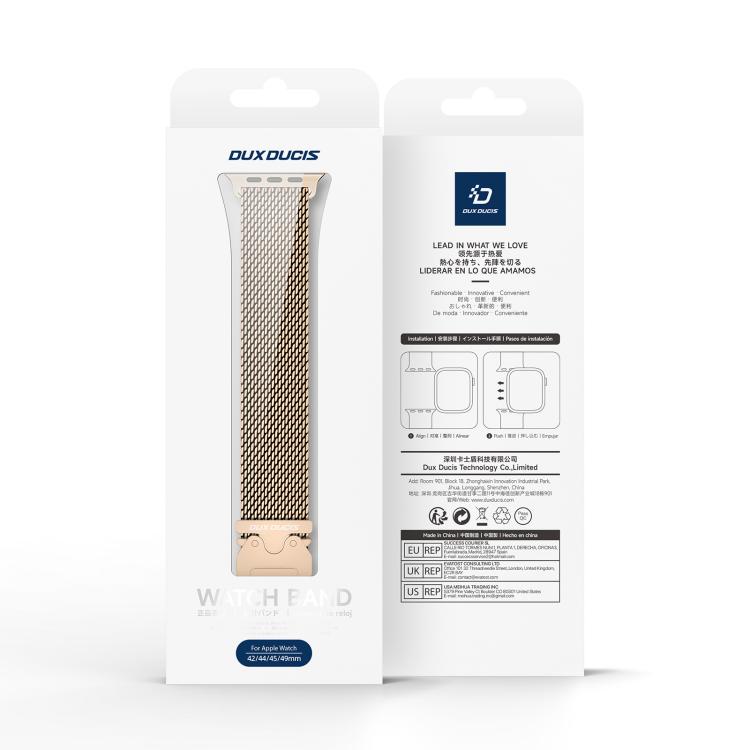 For Apple Watch 42mm / 41mm / 40mm / 38mm DUX DUCIS Milanese Air Series Stainless Steel Magnetic Watch Strap(Rose Gold) - Watch Bands by DUX DUCIS | Online Shopping UK | buy2fix