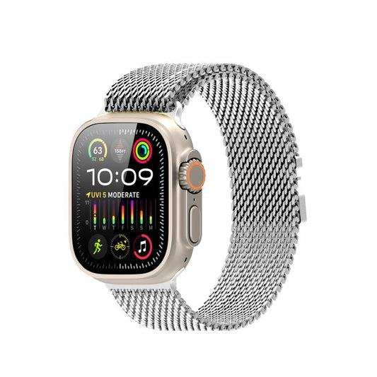 For Apple Watch 42mm / 41mm / 40mm / 38mm DUX DUCIS Milanese Air Series Stainless Steel Magnetic Watch Strap(Silver) - Watch Bands by DUX DUCIS | Online Shopping UK | buy2fix