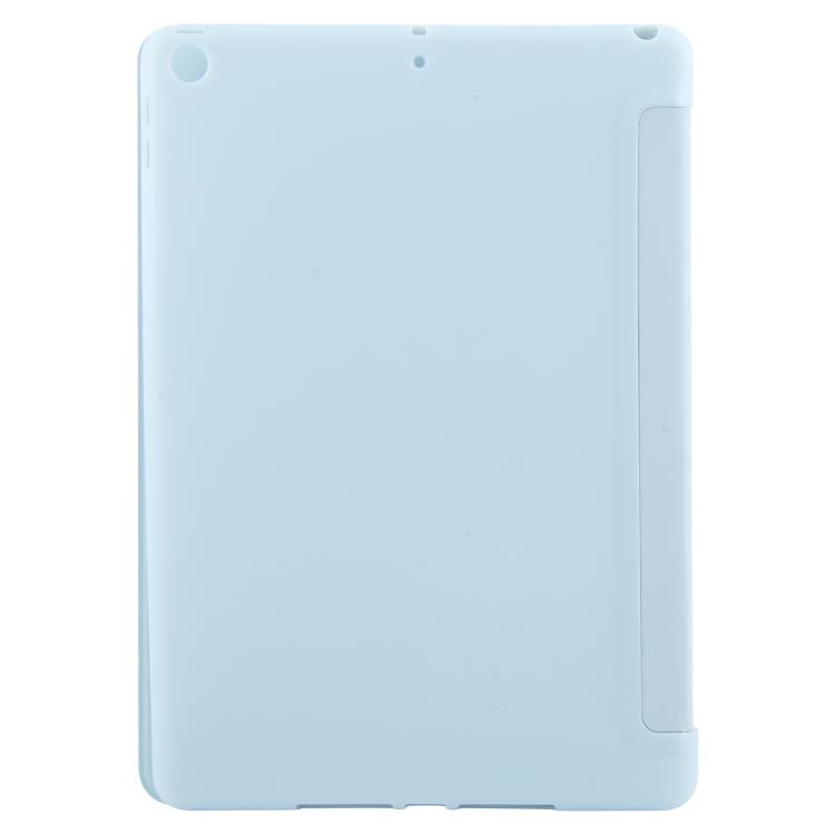 For iPad 10.2 2021 / 2020 / 2019 GEBEI 3-folding Holder Shockproof Flip Leather Tablet Case(Sky Blue) - iPad 10.2 Cases by GEBEI | Online Shopping UK | buy2fix