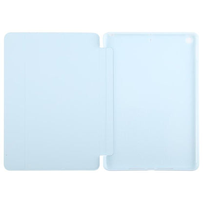 For iPad 10.2 2021 / 2020 / 2019 GEBEI 3-folding Holder Shockproof Flip Leather Tablet Case(Sky Blue) - iPad 10.2 Cases by GEBEI | Online Shopping UK | buy2fix