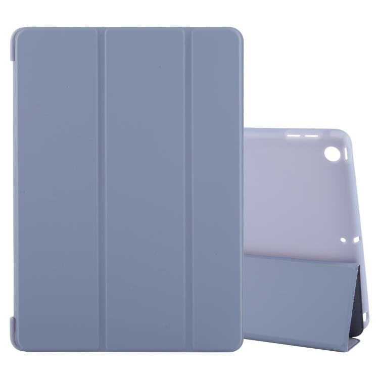 For iPad 10.2 2021 / 2020 / 2019 GEBEI 3-folding Holder Shockproof Flip Leather Tablet Case(Lavender Purple) - iPad 10.2 Cases by GEBEI | Online Shopping UK | buy2fix
