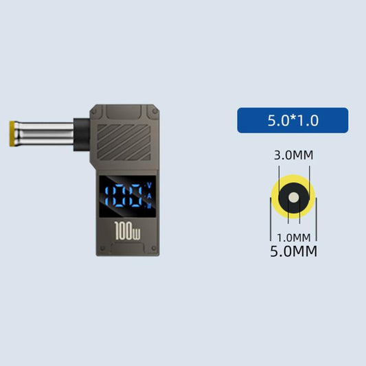 100W Computer Charging Digital Display Adapter, Specification:Type-C to DC5.0x1.0mm - Universal Power Adapter by buy2fix | Online Shopping UK | buy2fix