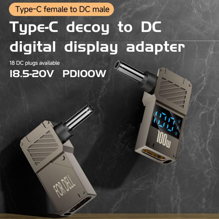 100W Computer Charging Digital Display Adapter, Specification:Type-C to DC6.0x4.4mm - Universal Power Adapter by buy2fix | Online Shopping UK | buy2fix