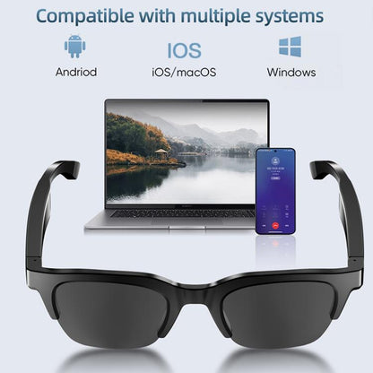 E60 ENC Noise Reduction Smart Audio Bluetooth Glasses(Black) - Smart Glasses by buy2fix | Online Shopping UK | buy2fix