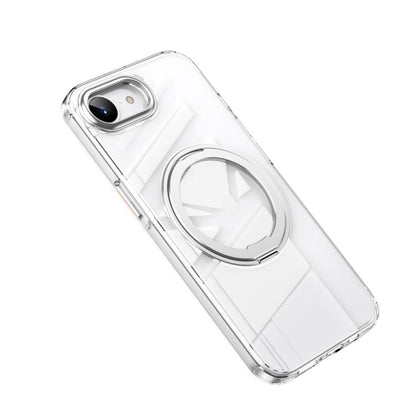 For iPhone 16e Frosted 360 Degree MagSafe Magnetic Holder Phone Case(Silver) - iPhone 16e Cases by buy2fix | Online Shopping UK | buy2fix