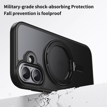 For iPhone 17 Frosted 360 Degree MagSafe Magnetic Holder Phone Case(Silver) - iPhone 17 Cases by buy2fix | Online Shopping UK | buy2fix