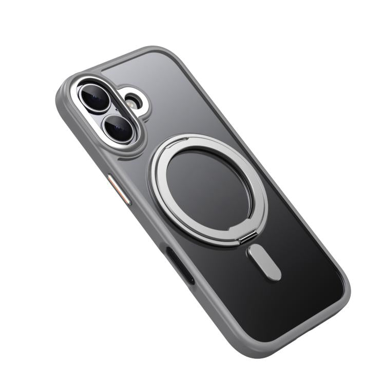 For iPhone 17 Frosted 360 Degree MagSafe Magnetic Holder Phone Case(Grey) - iPhone 17 Cases by buy2fix | Online Shopping UK | buy2fix