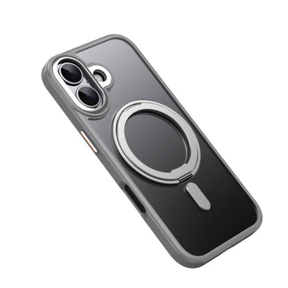 For iPhone 17 Frosted 360 Degree MagSafe Magnetic Holder Phone Case(Grey) - iPhone 17 Cases by buy2fix | Online Shopping UK | buy2fix