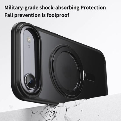 For iPhone Air Frosted 360 Degree MagSafe Magnetic Holder Phone Case(Black) - iPhone Air Cases by buy2fix | Online Shopping UK | buy2fix