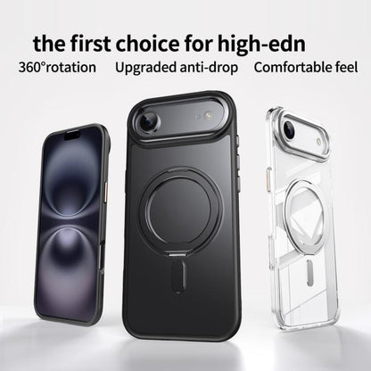For iPhone Air Frosted 360 Degree MagSafe Magnetic Holder Phone Case(Silver) - iPhone Air Cases by buy2fix | Online Shopping UK | buy2fix