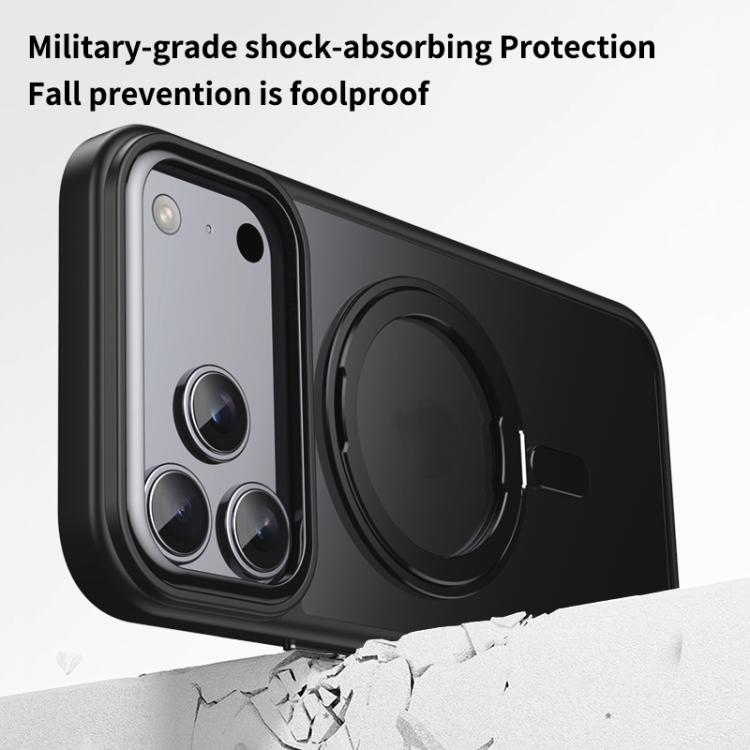 For iPhone 17 Pro Frosted 360 Degree MagSafe Magnetic Holder Phone Case(Black) - iPhone 17 Pro Cases by buy2fix | Online Shopping UK | buy2fix