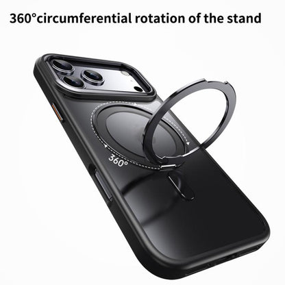 For iPhone 17 Pro Frosted 360 Degree MagSafe Magnetic Holder Phone Case(Black) - iPhone 17 Pro Cases by buy2fix | Online Shopping UK | buy2fix