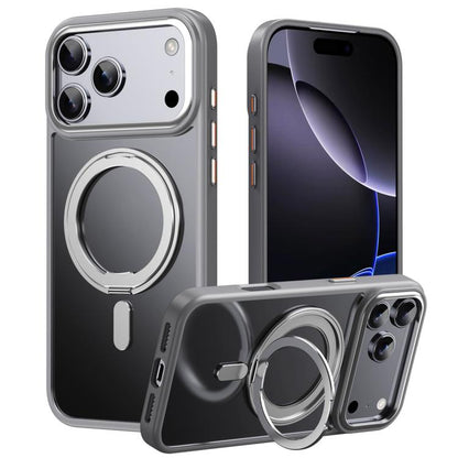 For iPhone 17 Pro Frosted 360 Degree MagSafe Magnetic Holder Phone Case(Grey) - iPhone 17 Pro Cases by buy2fix | Online Shopping UK | buy2fix
