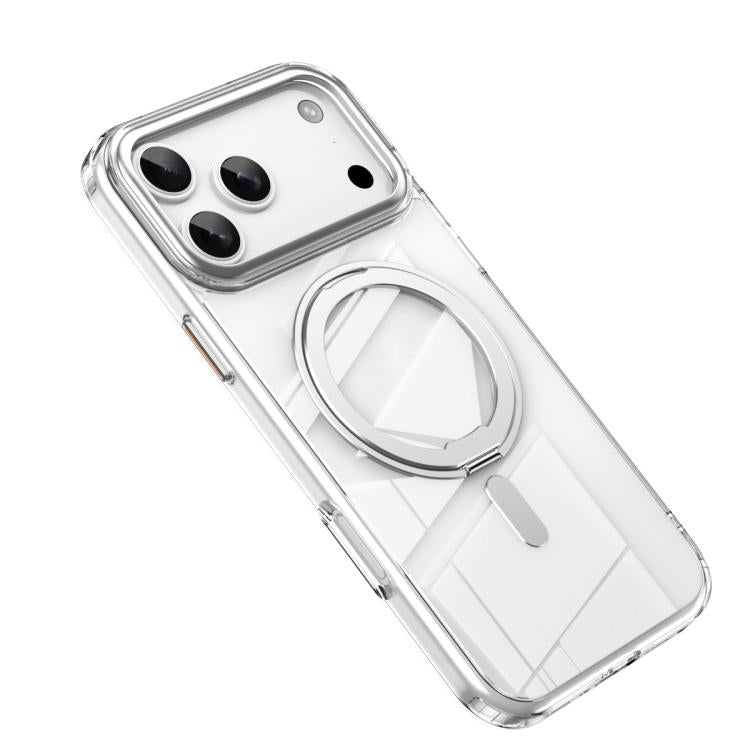 For iPhone 17 Pro Max Frosted 360 Degree MagSafe Magnetic Holder Phone Case(Silver) - iPhone 17 Pro Max Cases by buy2fix | Online Shopping UK | buy2fix