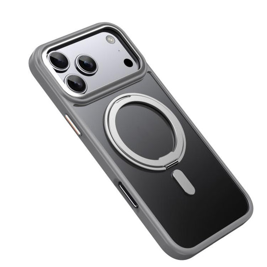 For iPhone 17 Pro Max Frosted 360 Degree MagSafe Magnetic Holder Phone Case(Grey) - iPhone 17 Pro Max Cases by buy2fix | Online Shopping UK | buy2fix