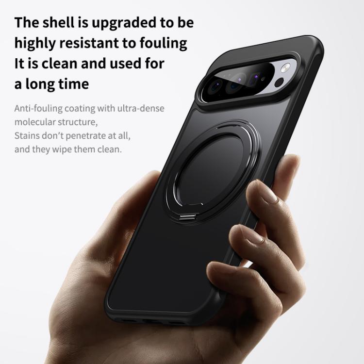 For Google Pixel 10 Pro XL Frosted 360 Degree MagSafe Magnetic Holder Phone Case(Silver) - Google Cases by buy2fix | Online Shopping UK | buy2fix