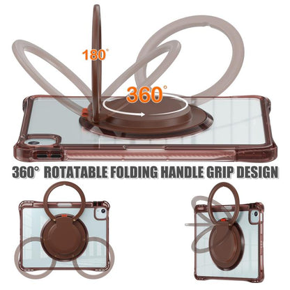 For iPad Air 13 2024 / 2025 Rotation Ring Handle TPU Hybrid Clear PC Tablet Case(Chocolate) - iPad Air 13 2025 / 2024 Cases by buy2fix | Online Shopping UK | buy2fix