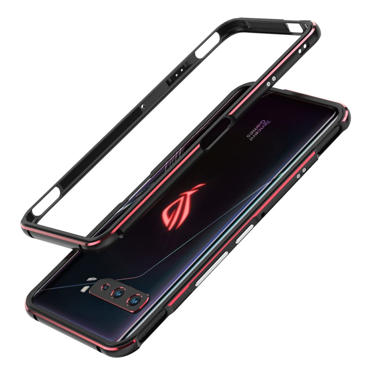 For ASUS ROG Phone 3 ZS661KS Aluminum Alloy Shockproof Protective Bumper Frame(Black Red) - ASUS Cases by buy2fix | Online Shopping UK | buy2fix