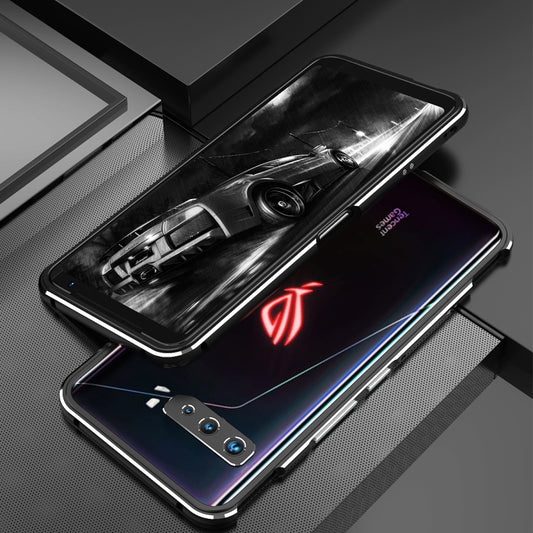 For ASUS ROG Phone 3 ZS661KS Aluminum Alloy Shockproof Protective Bumper Frame(Black Silver) - ASUS Cases by buy2fix | Online Shopping UK | buy2fix