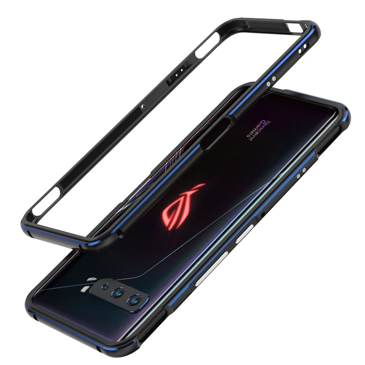For ASUS ROG Phone 3 ZS661KS Aluminum Alloy Shockproof Protective Bumper Frame(Black Blue) - ASUS Cases by buy2fix | Online Shopping UK | buy2fix
