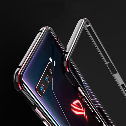 For ASUS ROG Phone 3 ZS661KS Aluminum Alloy Shockproof Protective Bumper Frame(Black Blue) - ASUS Cases by buy2fix | Online Shopping UK | buy2fix