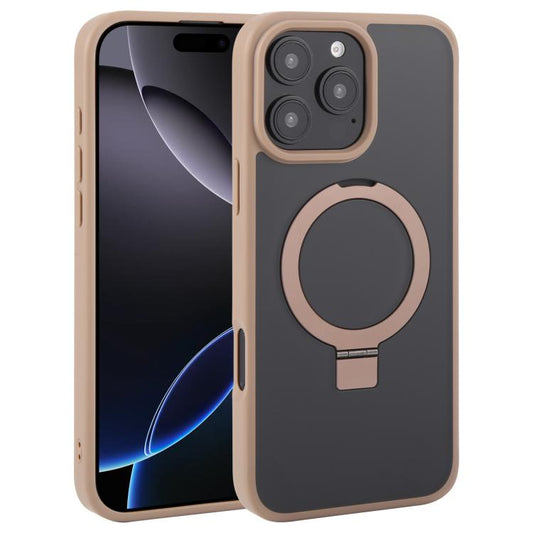 For iPhone 16 Pro Max DFANS DESIGN Frosted Magsafe Magnetic Holder Phone Case(Brown) - iPhone 16 Pro Max Cases by DFANS DESIGN | Online Shopping UK | buy2fix