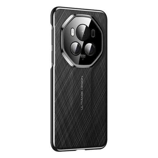 For Honor Magic6 Pro Imitation Ultimate Design Plain Leather Paint PC Phone Case(Black)