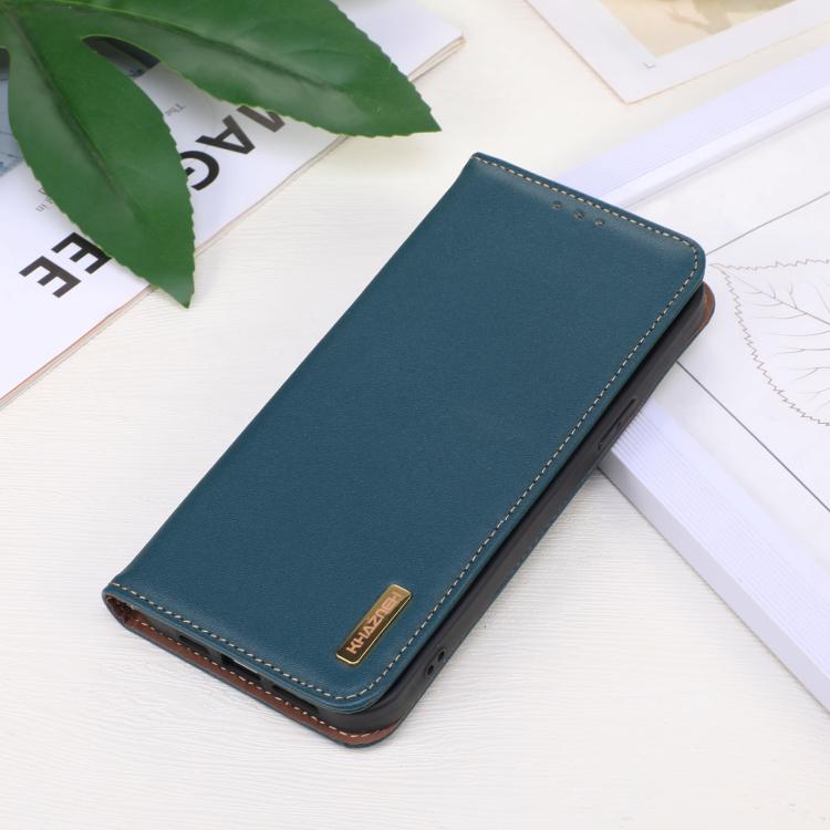 For Samsung Galaxy S25 Edge 5G KHAZNEH Nappa Top Layer Cowhide Leather Phone Case(Green) - Galaxy S25 Edge 5G Cases by buy2fix | Online Shopping UK | buy2fix