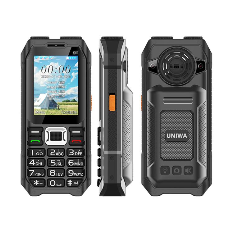 UNIWA M6000 Big Speaker Keypad Phone, 2.4 inch, Dual Flashlights, 21 Keys, SOS, FM, 4 SIM, GSM, Plug:UK Plug(Black) - Others by UNIWA | Online Shopping UK | buy2fix