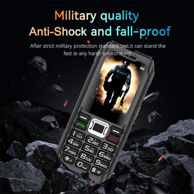 UNIWA M6000 Big Speaker Keypad Phone, 2.4 inch, Dual Flashlights, 21 Keys, SOS, FM, 4 SIM, GSM, Plug:US Plug(Black) - Others by UNIWA | Online Shopping UK | buy2fix