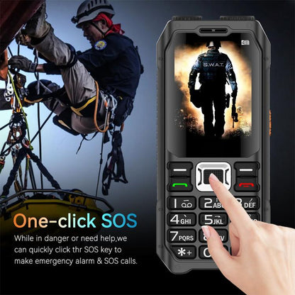 UNIWA M6000 Big Speaker Keypad Phone, 2.4 inch, Dual Flashlights, 21 Keys, SOS, FM, 4 SIM, GSM, Plug:AU Plug(Black) - Others by UNIWA | Online Shopping UK | buy2fix