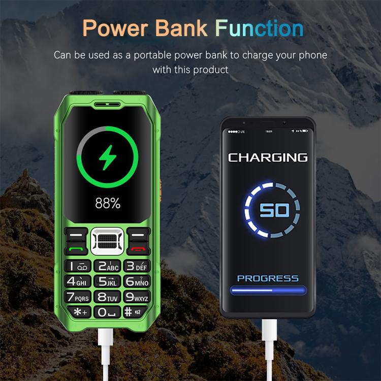 UNIWA M6000 Big Speaker Keypad Phone, 2.4 inch, Dual Flashlights, 21 Keys, SOS, FM, 4 SIM, GSM, Plug:AU Plug(Green) - Others by UNIWA | Online Shopping UK | buy2fix