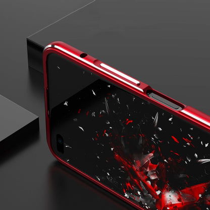 For Huawei Honor V30 Aluminum Alloy Shockproof Protective Bumper Frame(Black Red) - Honor Cases by buy2fix | Online Shopping UK | buy2fix