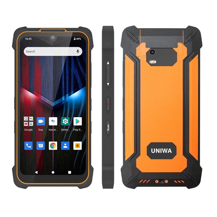 UNIWA P551 Handheld PDA Rugged Phone, 4GB+64GB, 5.5 inch Android 11 Mediatek MT6765 Helio P35 Octa Core, Network: 4G, Plug:EU Plug(Orange) - UNIWA by UNIWA | Online Shopping UK | buy2fix
