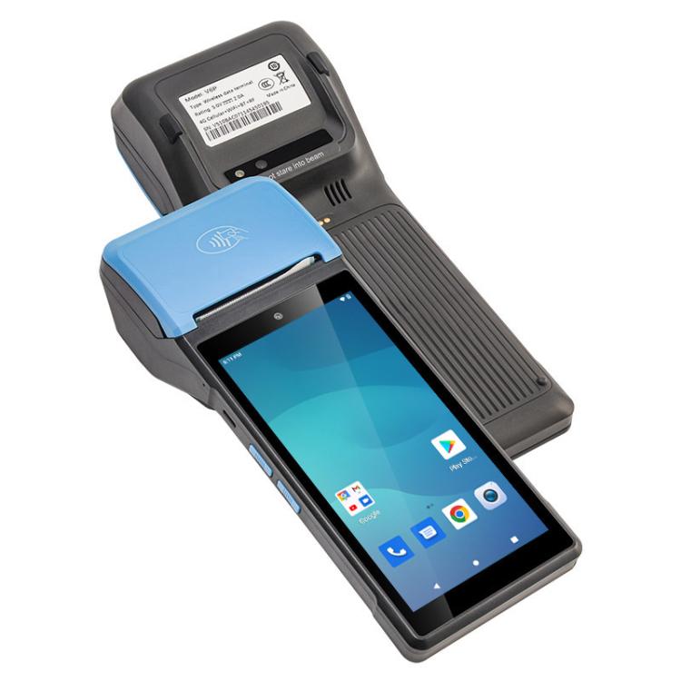 UNIWA V6P Thermal Label Printer Handheld PDA, 2GB+16GB, 5.45 inch Android 12 Mediatek MT6761 Quad Core, NFC, Network: 4G, Plug:AU Plug(Black Blue) - UNIWA by UNIWA | Online Shopping UK | buy2fix