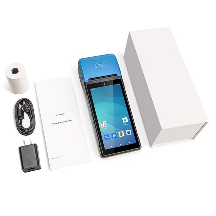 UNIWA V6P Thermal Label Printer Handheld PDA, 2GB+16GB, 5.45 inch Android 12 Mediatek MT6761 Quad Core, NFC, Network: 4G, Plug:EU Plug(Black Blue) - UNIWA by UNIWA | Online Shopping UK | buy2fix