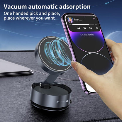 Q12 Foldable Vacuum MagSafe Magnetic Suction Cup Phone Holder(Black) - Universal Car Holders by buy2fix | Online Shopping UK | buy2fix