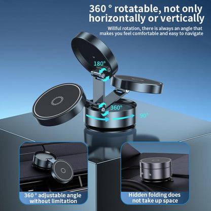 Q12 Foldable Vacuum MagSafe Magnetic Suction Cup Phone Holder(Black) - Universal Car Holders by buy2fix | Online Shopping UK | buy2fix