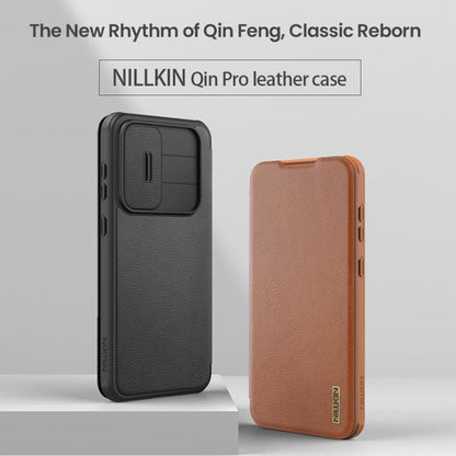 For Samsung Galaxy A56 5G NILLKIN QIN Series Pro Sliding Camera Cover Design Leather Phone Case(Black) - Galaxy Phone Cases by NILLKIN | Online Shopping UK | buy2fix