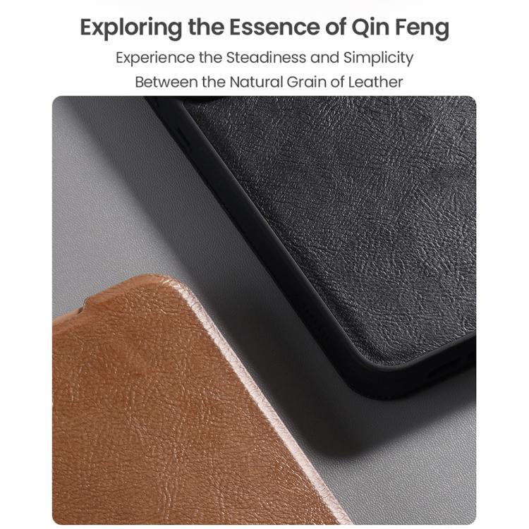 For Samsung Galaxy A56 5G NILLKIN QIN Series Pro Sliding Camera Cover Design Leather Phone Case(Black) - Galaxy Phone Cases by NILLKIN | Online Shopping UK | buy2fix