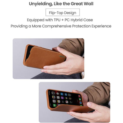 For Samsung Galaxy A56 5G NILLKIN QIN Series Pro Sliding Camera Cover Design Leather Phone Case(Black) - Galaxy Phone Cases by NILLKIN | Online Shopping UK | buy2fix