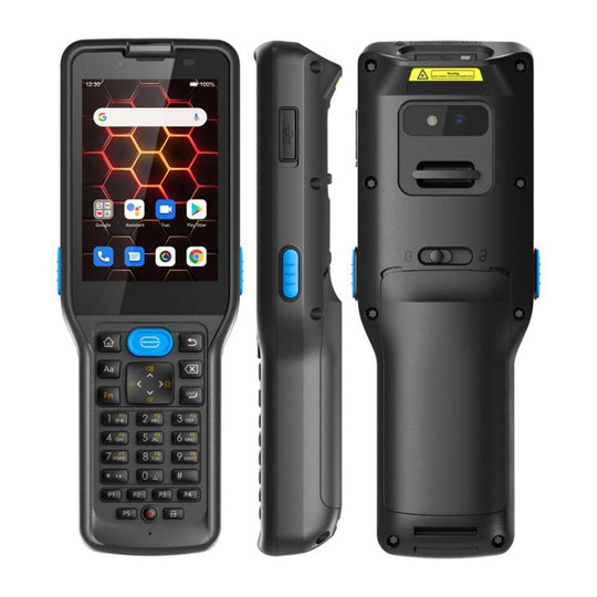 UNIWA V350 Handheld Rugged 2D Barcode Scanner, 4GB+64GB, 3.5 inch Android 12 Mediatek MT6761 Quad Core, T9 Keyboard, NFC, Network: 4G, Plug:AU Plug(Black)