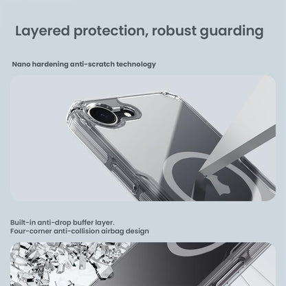 For iPhone 16e NILLKIN Ultra Clear Magnetic PC + TPU Phone Case(Transparent) - iPhone 16e Cases by NILLKIN | Online Shopping UK | buy2fix